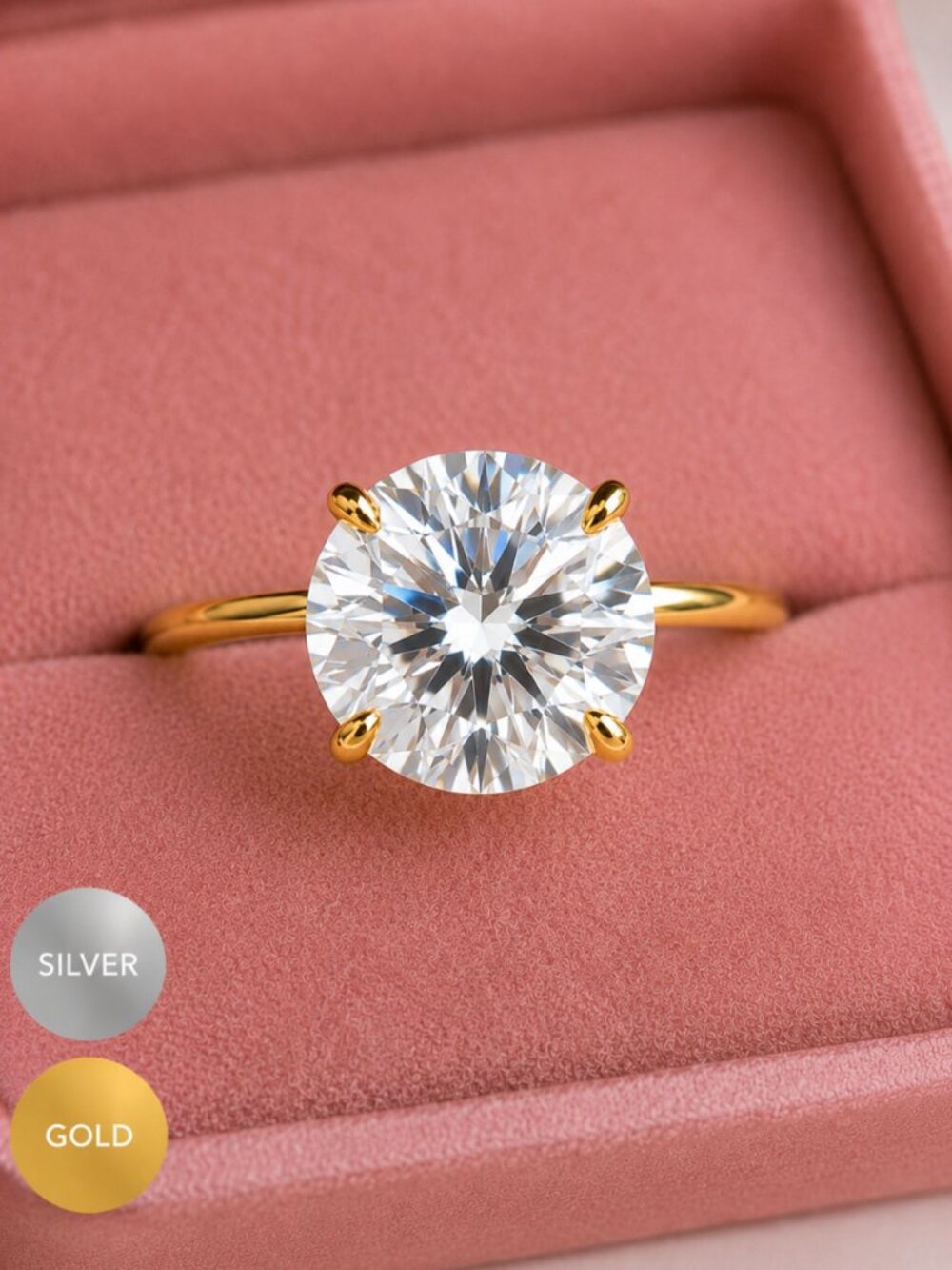 “Ella” 1ct-3ct Travel Ring Gold (or) Silver